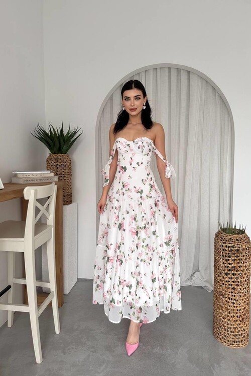 Poses Shoulder Tie Dress