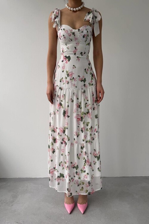 Poses Shoulder Tie Dress