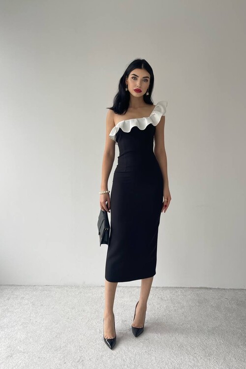 Sophia Flounce Pencil Midi Dress