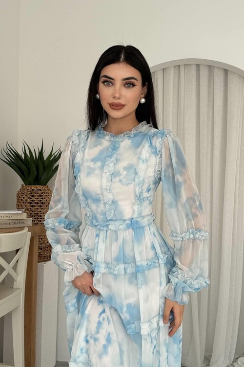 Tupe Fırfırlı Elbise