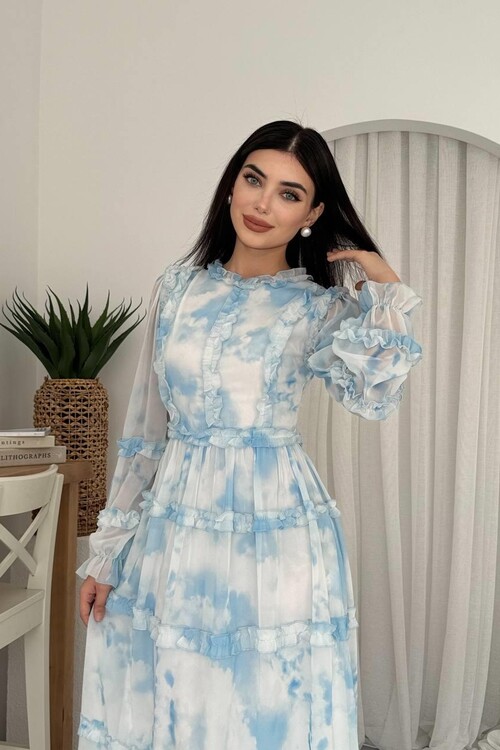 Tupe Fırfırlı Elbise