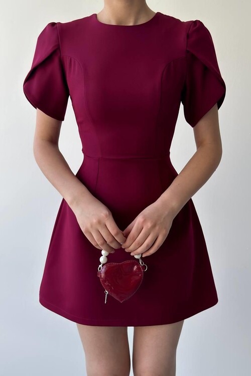 Alka İncili Fiyonk Detay Elbise