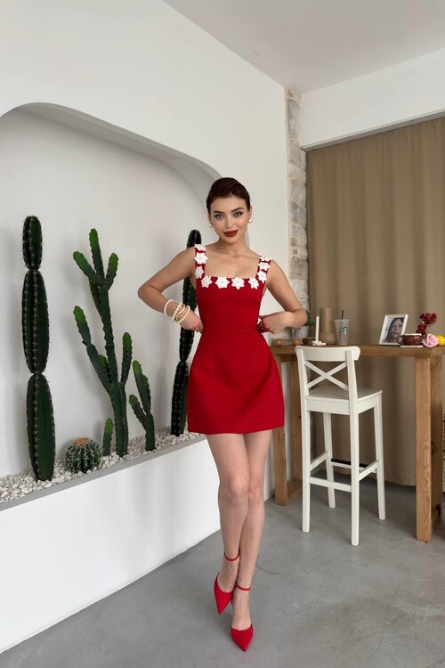 Alyosa Çiçek Detaylı Elbise