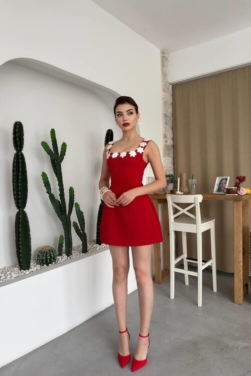 Alyosa Çiçek Detaylı Elbise