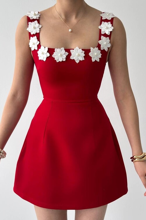 Alyosa Çiçek Detaylı Elbise