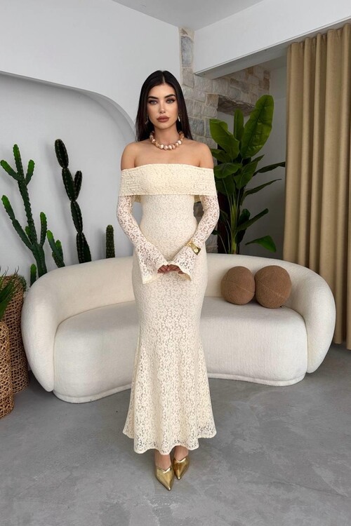 Arya Straplez Dantel Elbise