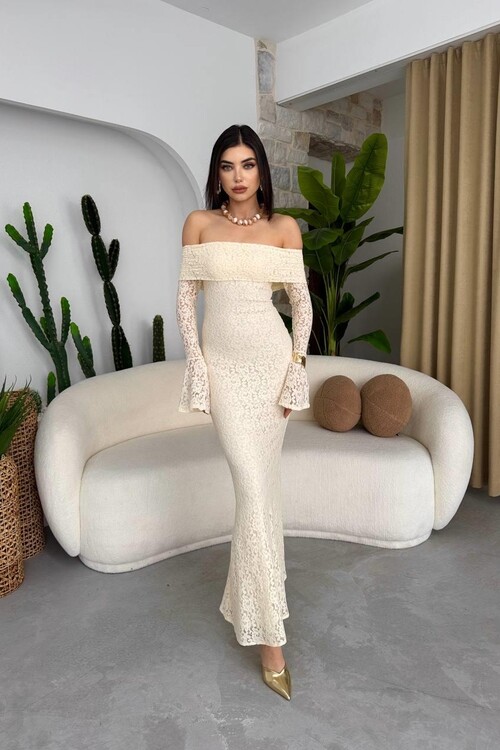 Arya Straplez Dantel Elbise