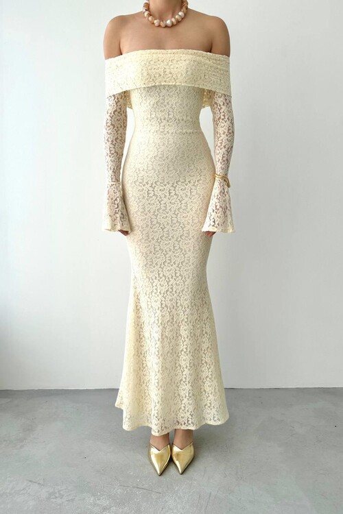 Arya Straplez Dantel Elbise