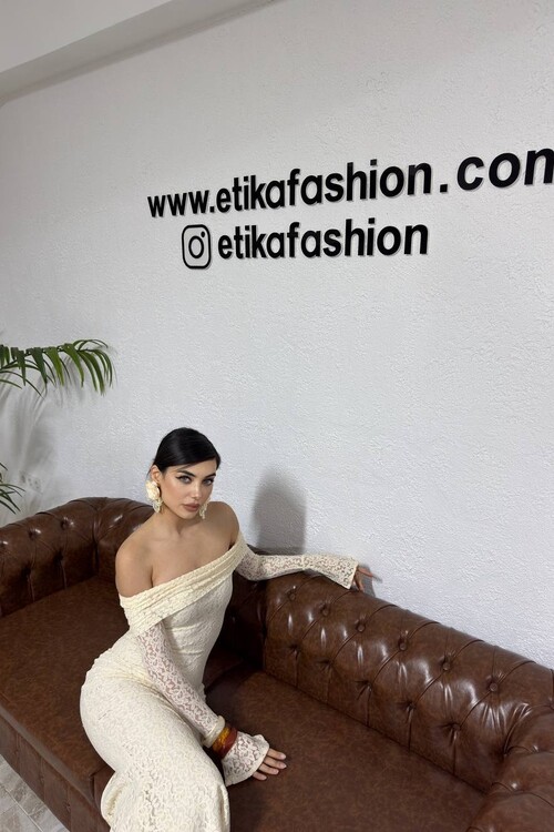 Arya Straplez Dantel Elbise