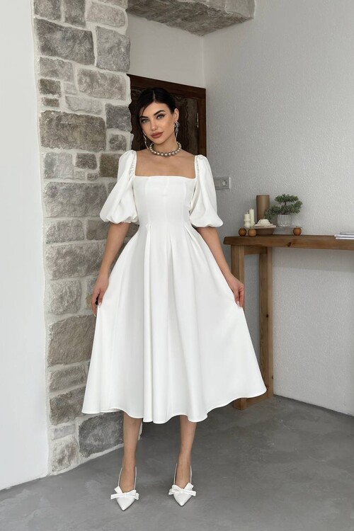 Benjamin A-Line Skirt Midi Dress