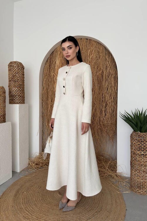 Cast Button Detailed Dress