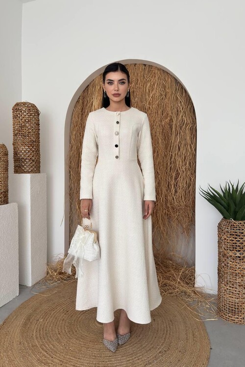 Cast Button Detailed Dress