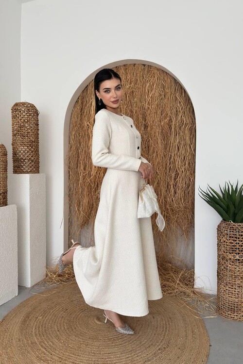 Cast Button Detailed Dress