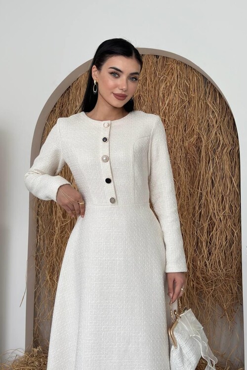 Cast Button Detailed Dress