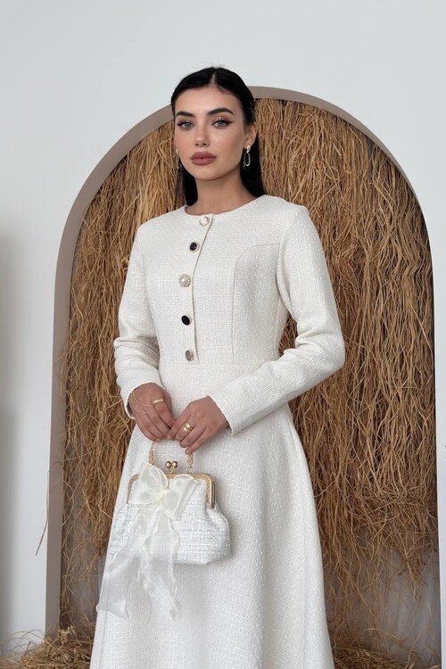 Cast Button Detailed Dress