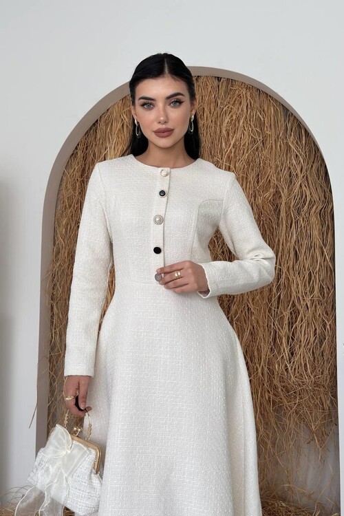 Cast Button Detailed Dress