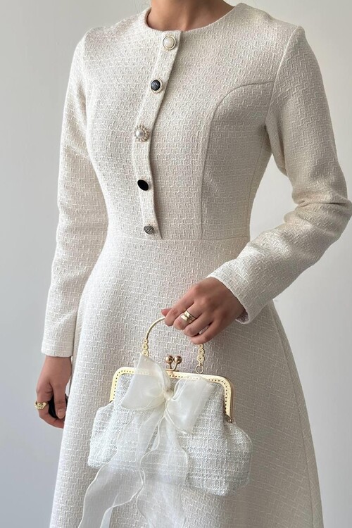 Cast Button Detailed Dress