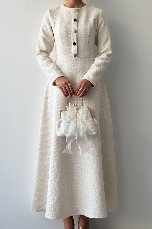 Cast Button Detailed Dress