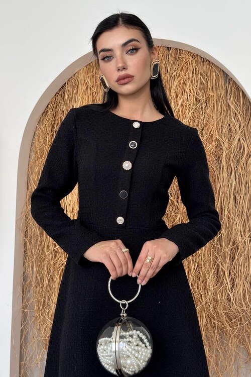 Cast Button Detailed Dress