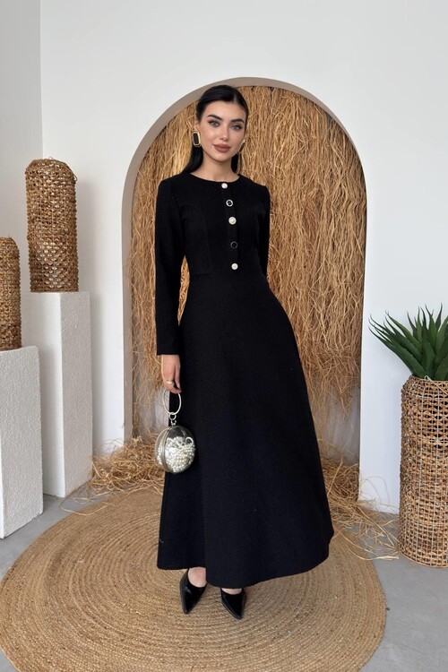 Cast Button Detailed Dress