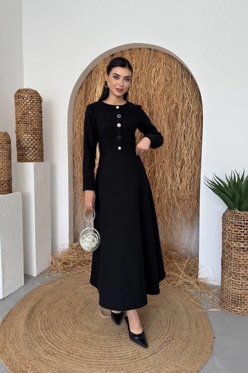 Cast Button Detailed Dress