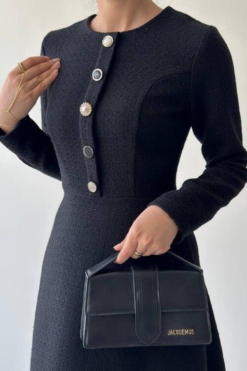 Cast Button Detailed Dress