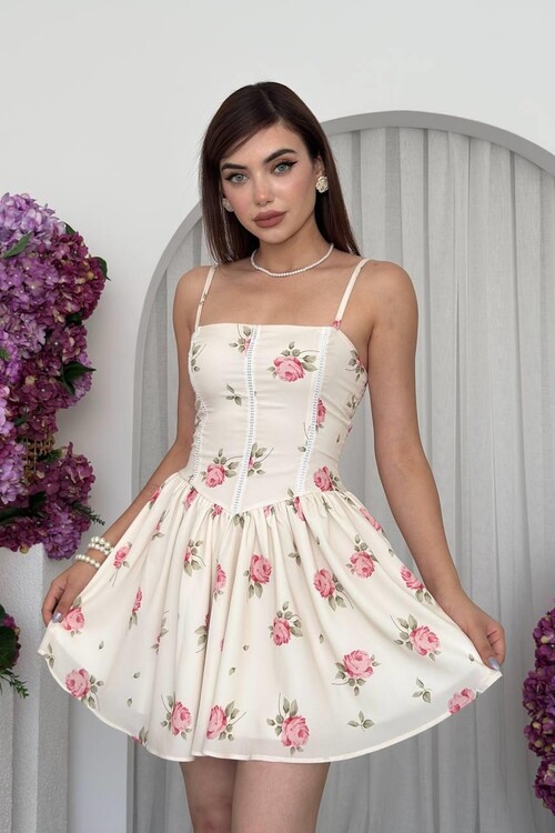 Con İp Askılı Elbise