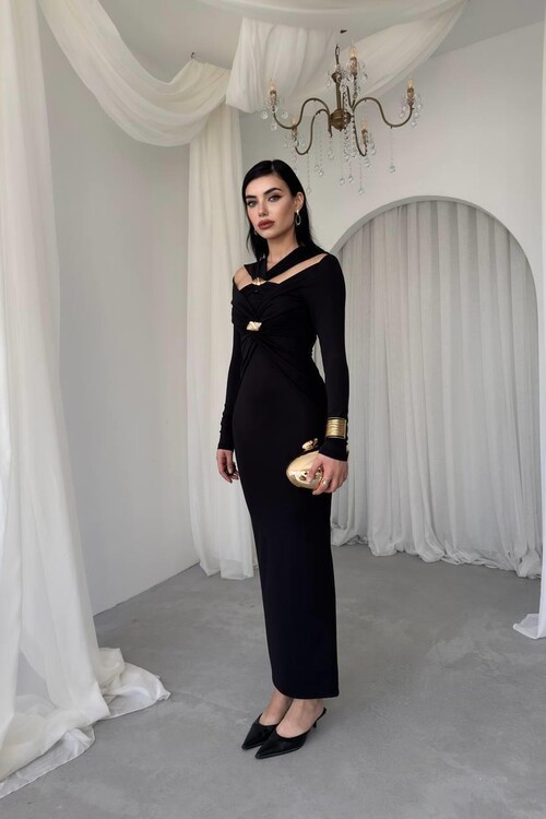 Dande Brooch Detailed Dress