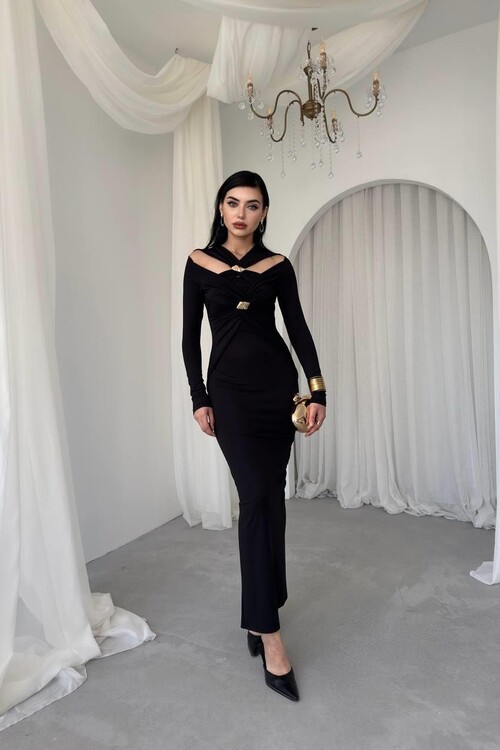 Dande Brooch Detailed Dress