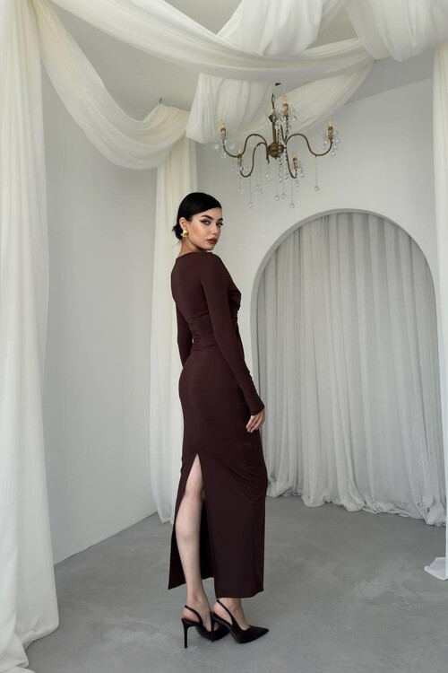 Dande Broş Detaylı Elbise