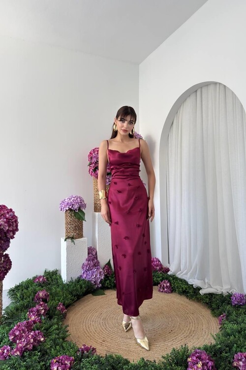Dora Çiçek Detaylı Elbise