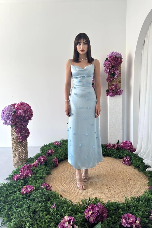 Dora Çiçek Detaylı Elbise