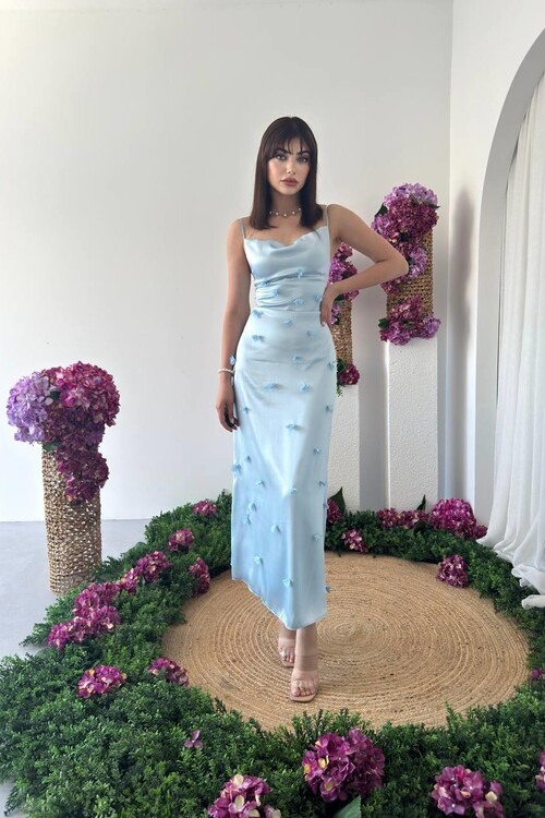 Dora Çiçek Detaylı Elbise