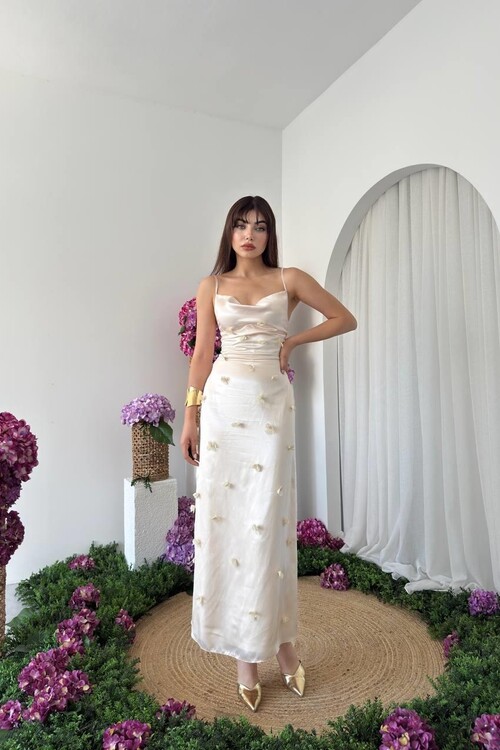 Dora Çiçek Detaylı Elbise