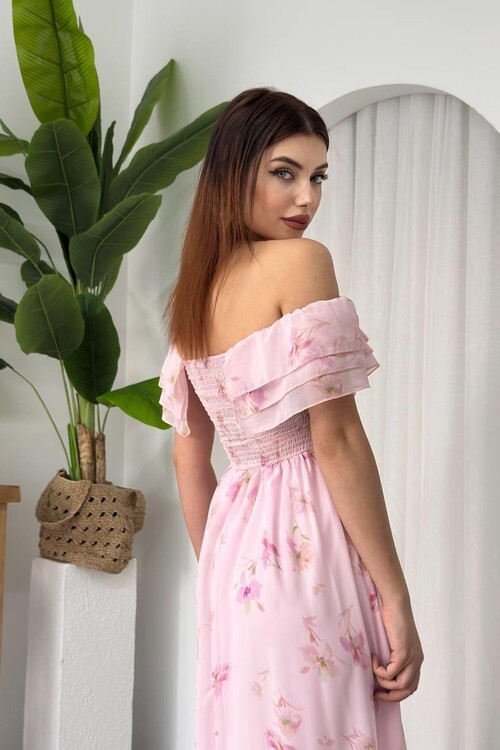 Elmi Çiçek Detaylı Elbise