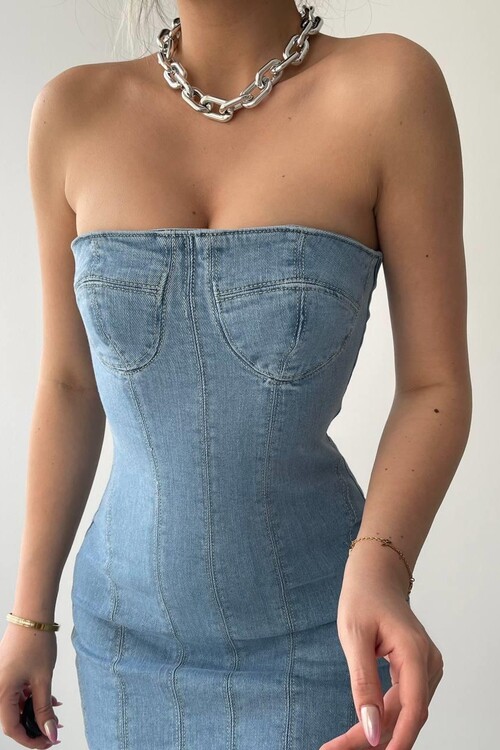 Ener Straplez Elbise