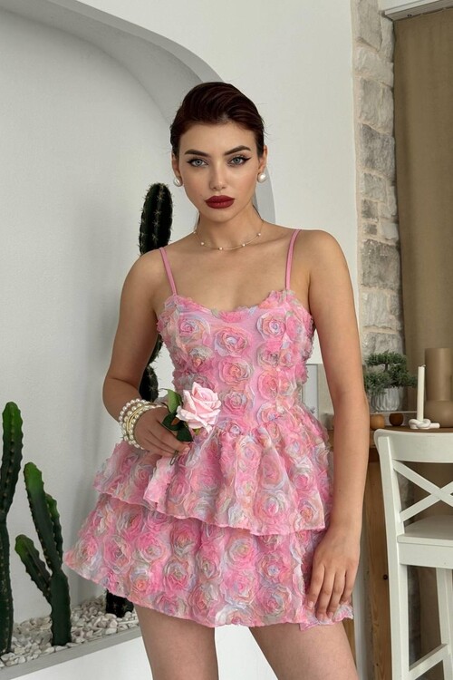 Flora İp Askılı Elbise