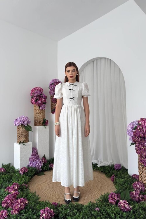 Gera Bow Detailed Dress