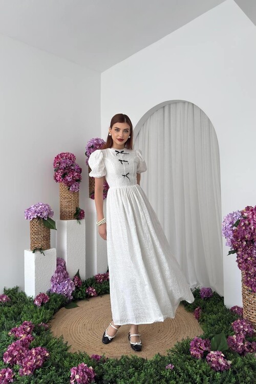 Gera Bow Detailed Dress