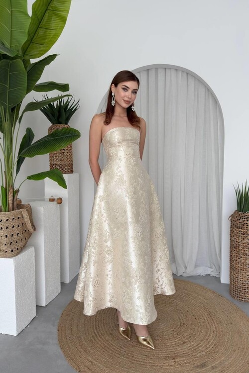 Haseki Strapless Dress