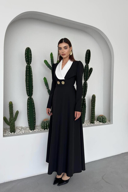 Heram Şal Yaka Elbise