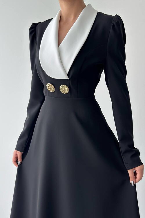 Heram Şal Yaka Elbise