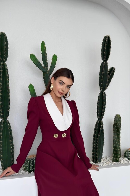 Heram Shawl Collar Dress