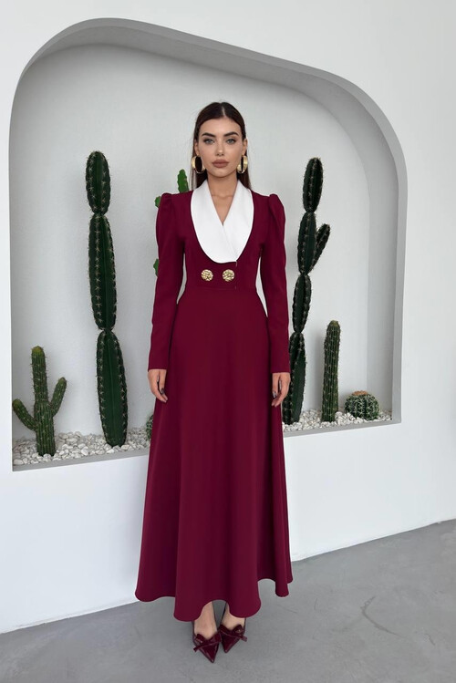 Heram Shawl Collar Dress