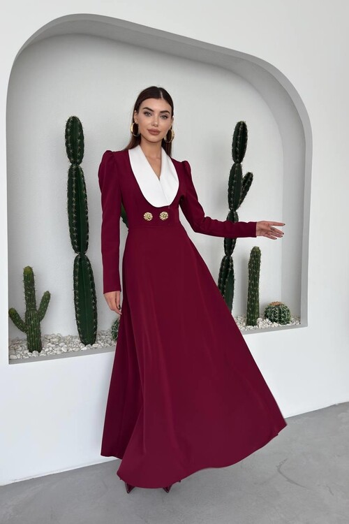 Heram Shawl Collar Dress