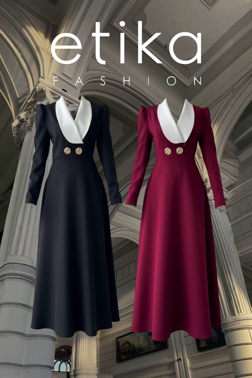 Heram Shawl Collar Dress