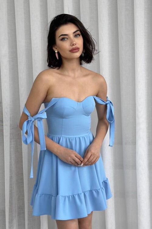 İP ASKILI BAĞLAMALI ATLAS ELBİSE