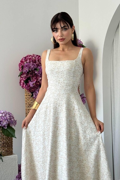 Kalf Flower Detailed Dress