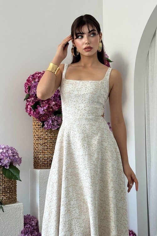 Kalf Flower Detailed Dress