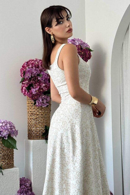 Kalf Flower Detailed Dress